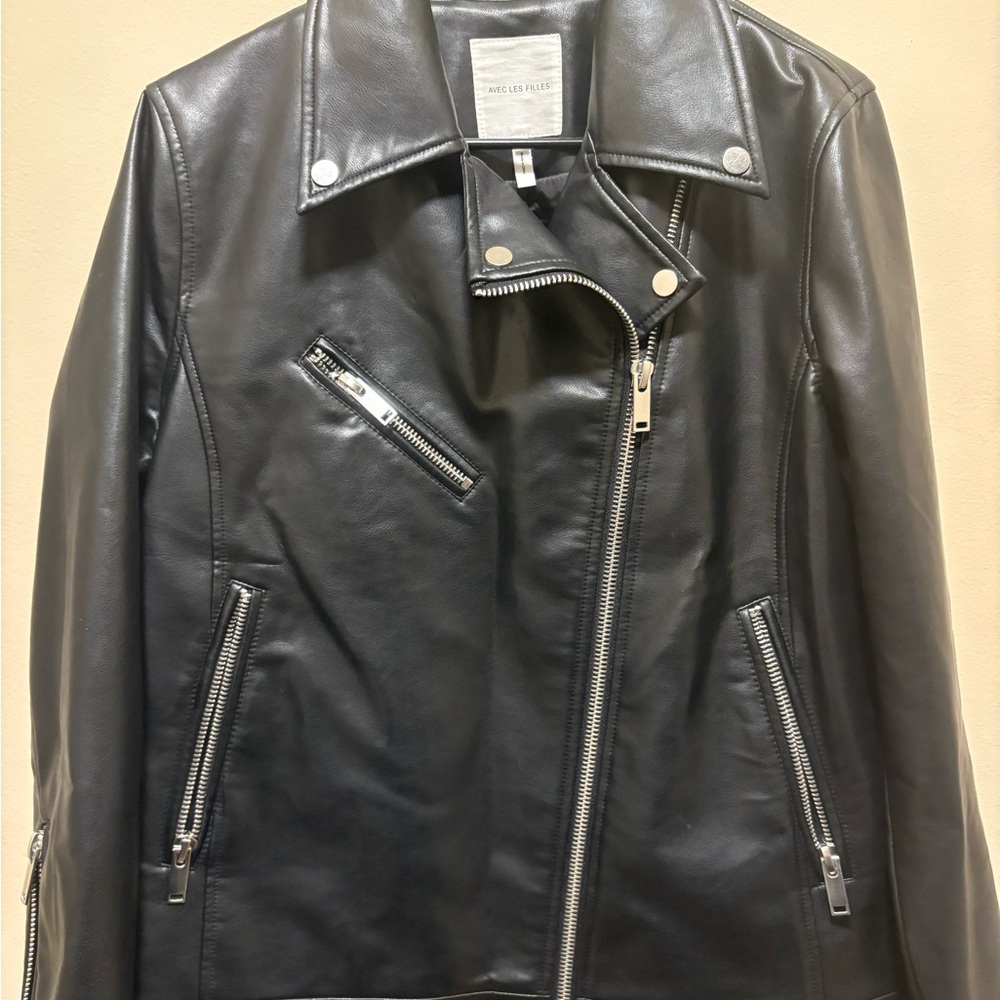 Avec Les Files faux Leather Jacket